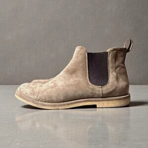 Vince Chelsea Boots Mens Beige Suede Slip-On Comfort Hipster Boho (10M)